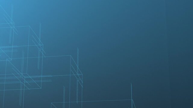 Future tech blueprint 3D architecture lines, engineering concept background, digital design grid, innovation planning, abstract structure, calm blue light, technology