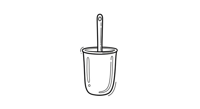 Simple line art of a bucket with handle.