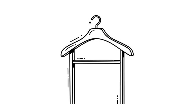Simple wooden hanger with hook design illustration.