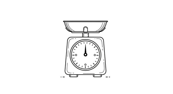 Vintage Kitchen Scale with Analog Dial Display.