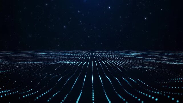 Abstract light trails in dark space animation sequence