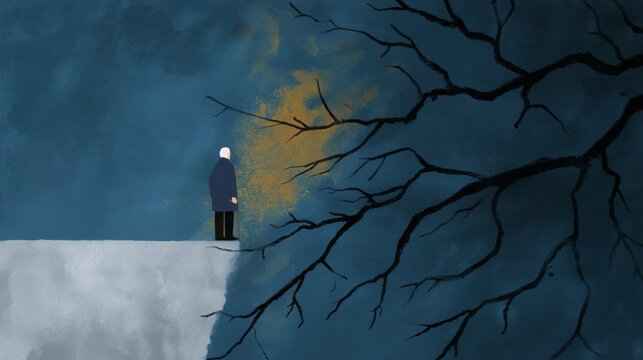 Symbolic illustration showing the struggles and resilience of people facing Alzheimer's disease and multiple sclerosis
