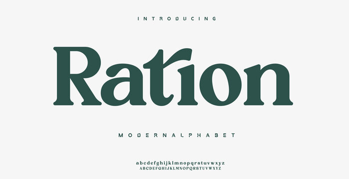 Modern alphabet font introduction with ration typography design