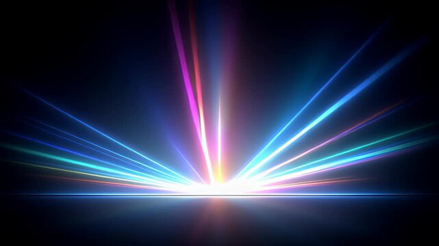 Neon beams emanating from one point