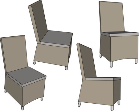 Premium 3D asset of a classic traditional rattan chair with detailed PBR materials and realistic shadows isolated on a neutral background for high-end visualization