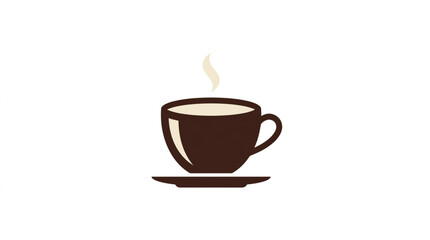 Fototapeta premium Hot Coffee Cup With Steam Rising Above.
