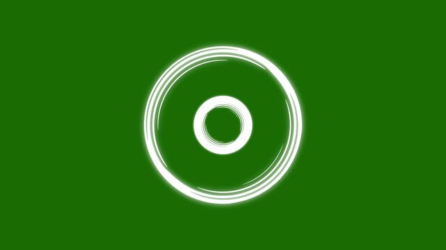 Looping circle burst animation with single, double and triple glowing rings on transparent alpha background in seamless ultra HD 4K