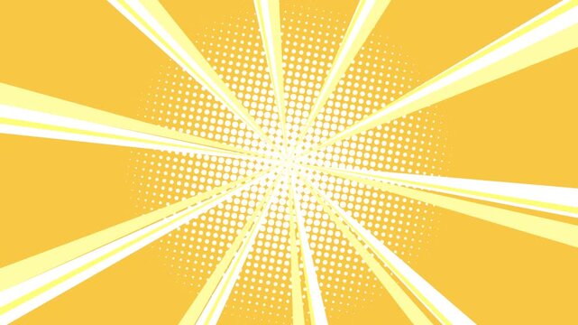 Yellow Retro Pop Art Sunburst Comic Motion Video Background
