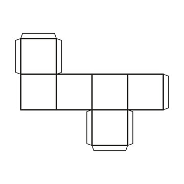 Nets Cube Icon, Cube Paper  Net 