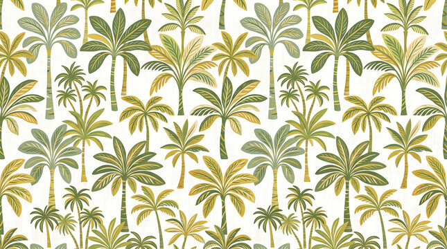 Tropical Palm Tree Pattern Seamless Wallpaper and Fabric Design