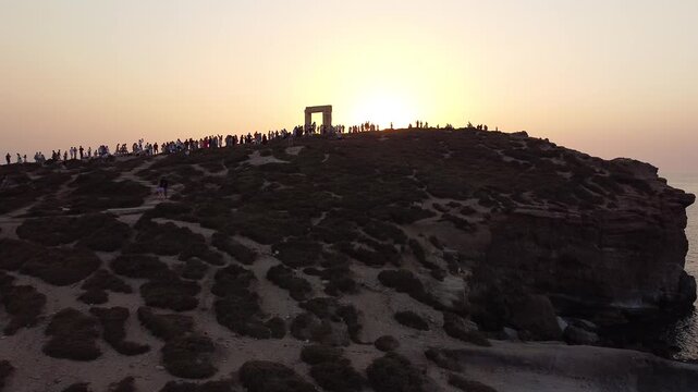 Unveiling Shot on Portara in Naxos Greece