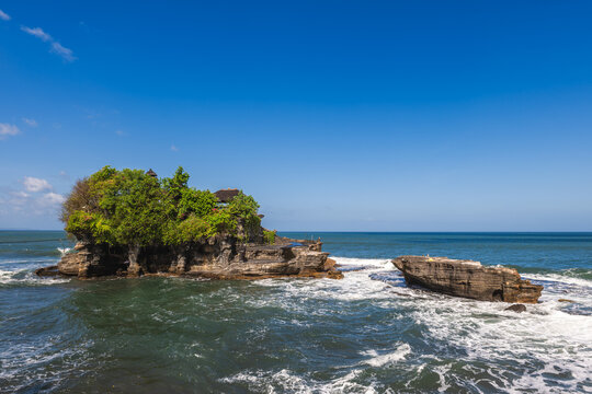 Pura Tanah Lot on Tanah Lot Temple, a rock formation off the Indonesian island of Bali.