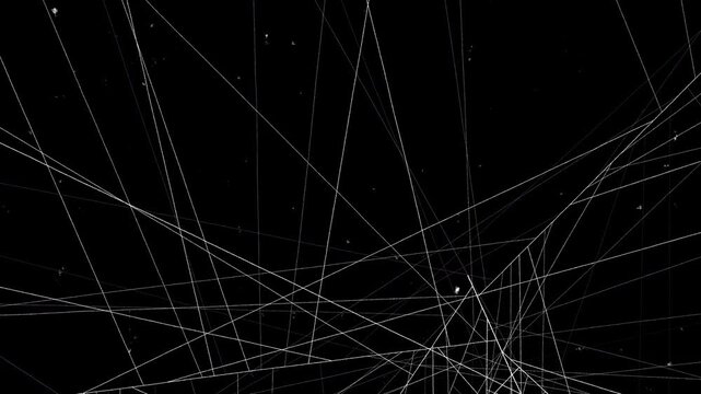 Random film lines and white dust particles on a black background, creating a vintage cinematic texture effect.