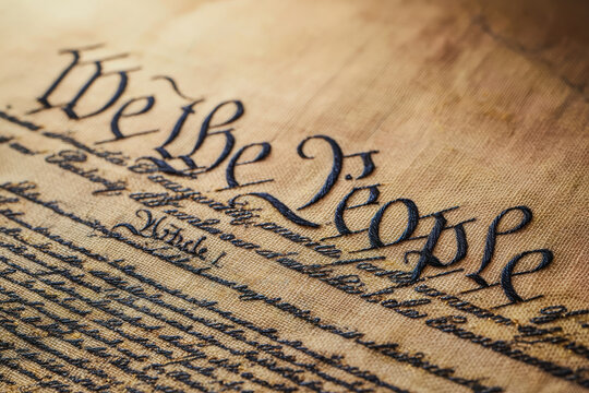 We the people text on aged parchment historical document symbol of American democracy and constitution law