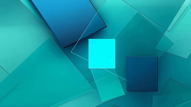 Digital blue-green geometric layered abstract  background