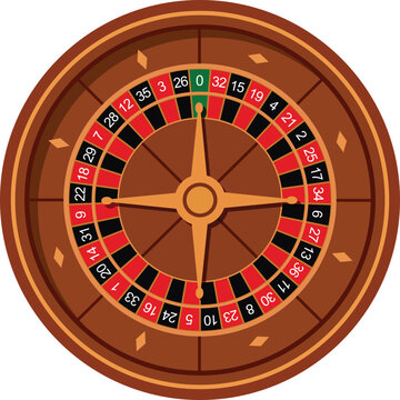 Roulette wheel. Casino roulette wheel. Vector clipart illustration