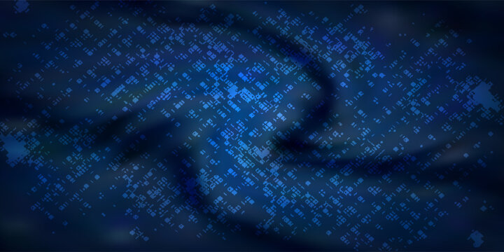 Abstract dark blue grunge tech background with distressed digital patterns and textured mesh waves modern desain vector illustartion