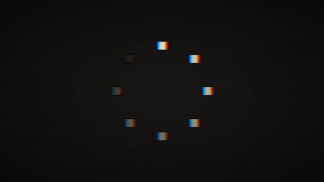Retro Glitch Pixelated Circular Loading Screen Animation