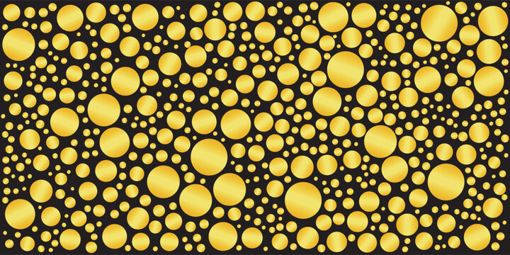 Golden Circles On A Black Background