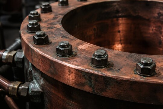 Close up of Vacuum Arc Remelting Copper Crucible