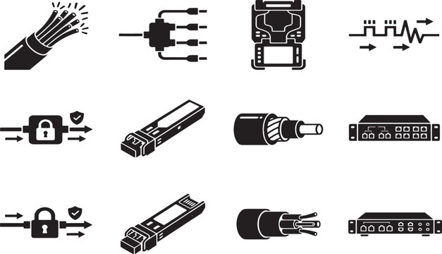 Network hardware and fiber optic cable network cable network switch router SFP module
