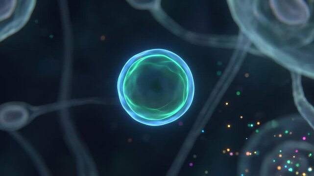 Dynamic microscopic rendering of cellular AUTOPHAGY, illustrating the essential self-cleaning mechanism within a luminous biological organism