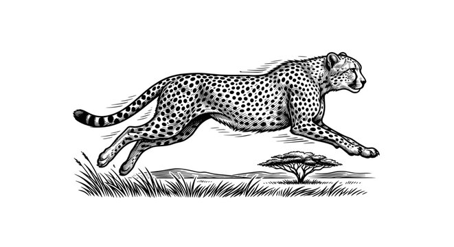 Cheetah Running in the Wild 1.