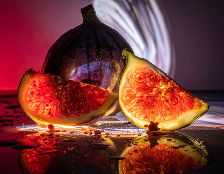 figues fraiches en gros plan studio