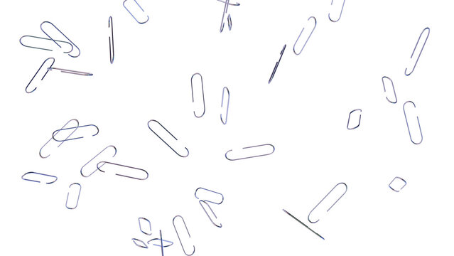 Metal Paper Clip PNG against a White Background, 3d Rendering Transparent Stationery Clip Isolated 