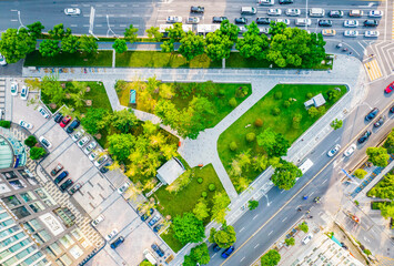 Wuhan Pocket Parks Aerial View - Urban Green Spaces © TranPhuoc