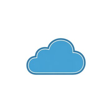 Simple blue cloud icon with white outline