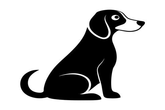 Vector illustration of a dog,  Beagle dog silhouette vector 