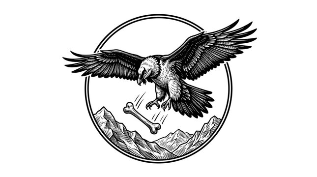 Eagle with bone in flight.