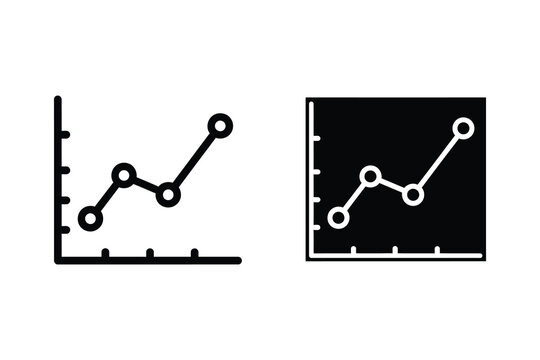 Line graph vector illustration, increasing trend, flat design