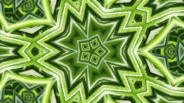 Green grass kaleidoscope abstract background animation