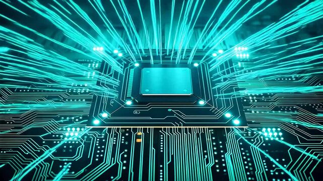 Digital technology green cyberpunk abstract background