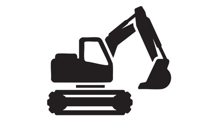 Excavator and shovel construction machinery vector illustration isolated yellow heavy equipment © Rehan Bin Nadim