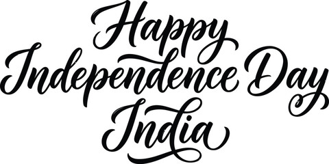 Happy independence day india calligraphy festive celebration greeting design © ABU
