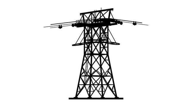 High voltage electricity pylon tower structure.