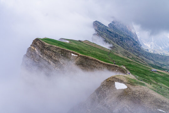 Seceda Mountain and Odle Geisler Group Dolomites. Italy