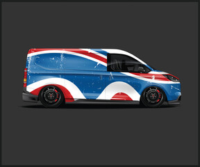 Stylized Delivery Van with Union Jack Design © Robiul