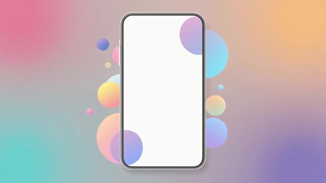 Vertical social media story mockup frame, blank layout, minimal UI elements, soft pastel gradient background, smooth transition animation, clean commercial look, 4K resolution