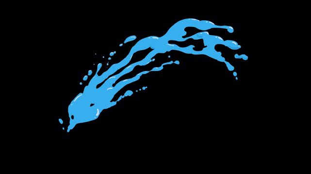 blue liquid water splash cartoon motion graphic element.