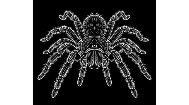 Detailed Tarantula Spider Illustration.