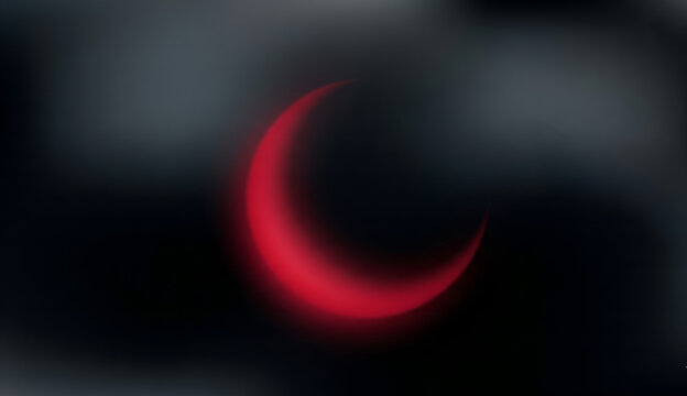 abstract red moon in a dark background