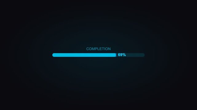 Cyan Progress Bar Achievement Animation