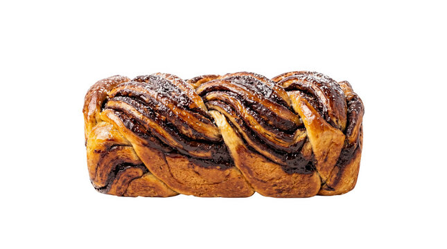isolated bakery items chocolate babka on transparent background png