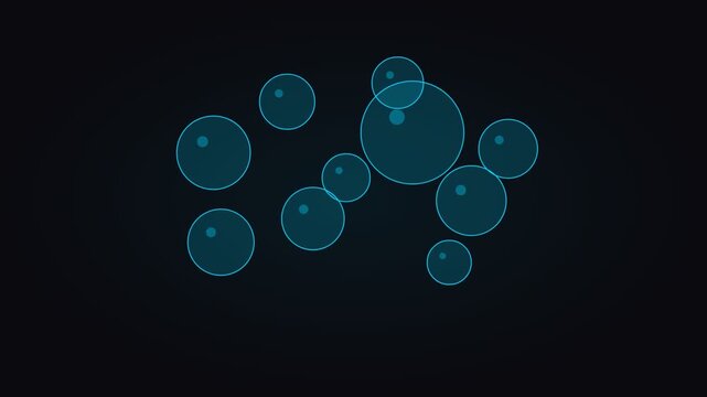 Cyan Bubble Chart Data Visualization Animation