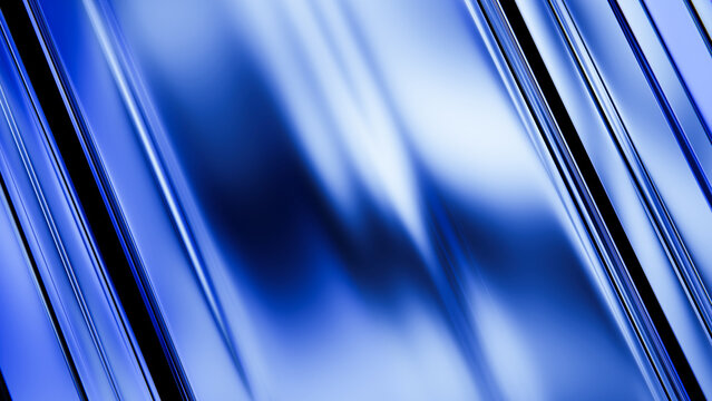 Minimal glass reflection background with blue glossy texture.