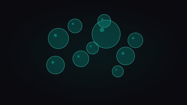 Teal Bubble Chart Data Visualization Animation